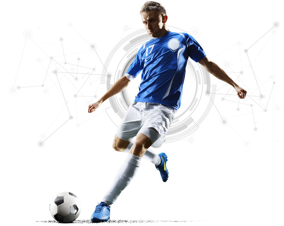 Ready to start with Delasport - blue white football player
